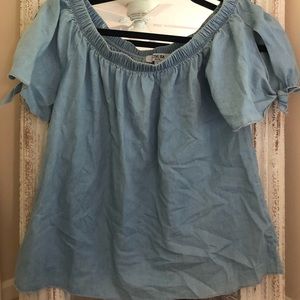 Denim off the shoulder top